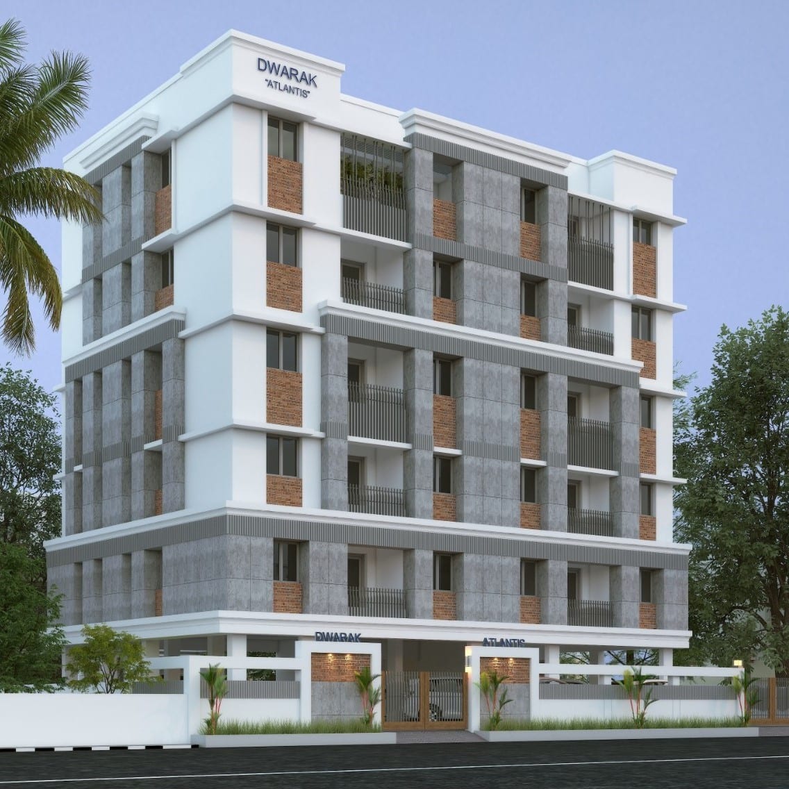 Exterior elevation of Dwarak Atlantis in Pallikaranai